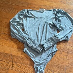 Peach Love California Light Gray Bodysuit